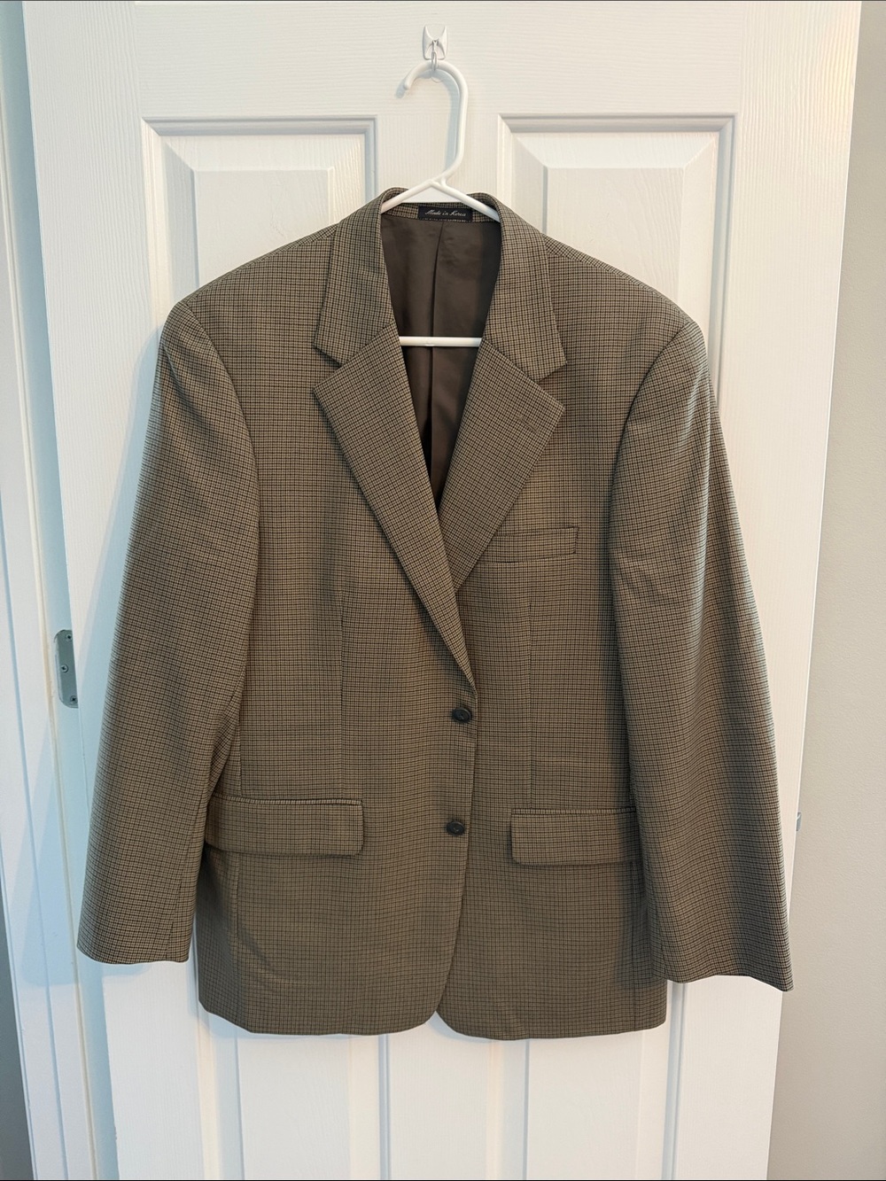 Charter Club Men's Brown Windowpane Sport Coat